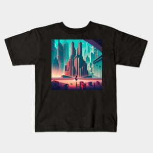 Art deco city art Kids T-Shirt